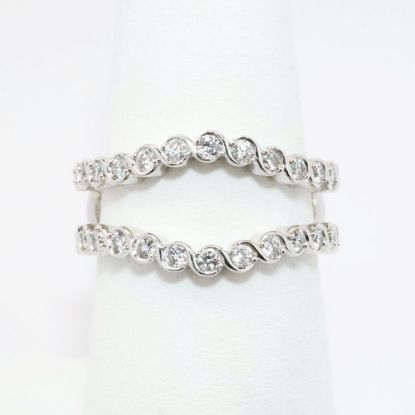 Picture of 14k White Gold & Diamond Contoured Insert Ring Enhancer 