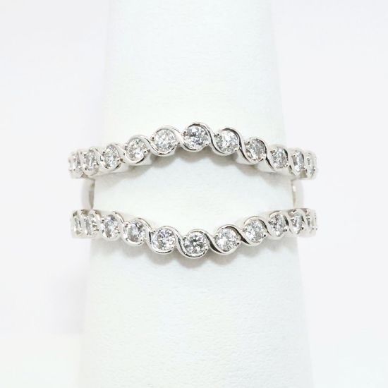 Picture of 14k White Gold & Diamond Contoured Insert Ring Enhancer 