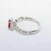 Picture of 14k White Gold & Emerald Cut Ruby Ring with Diamond Halo