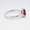 Picture of 14k White Gold & Pear Cut Ruby Ring with Diamond Halo