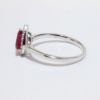 Picture of 14k White Gold & Pear Cut Ruby Ring with Diamond Halo