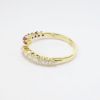 Picture of 14k Yellow Gold with Graduated Rubies & Diamonds Bypass Ring