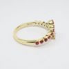 Picture of 14k Yellow Gold with Graduated Rubies & Diamonds Bypass Ring