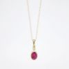 Picture of 14k Yellow Gold Necklace with Oval Cut Ruby Pendant with Diamond Accent