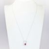 Picture of 14k White Gold Necklace with Emerald Cut Ruby Pendant with Double Diamond Halo