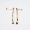 Picture of 14k Yellow Gold & Pearl Cut Ruby Drop Earrings with Diamond Accents