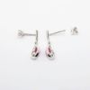 Picture of 14k White Gold & Pear Cut Ruby Teardrop Earrings with Diamond Halos