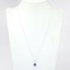 Picture of 14k White Gold Necklace with Pear Cut Tanzanite Teardrop Pendant with Diamond Halo