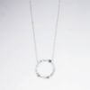 Picture of 14k White Gold Necklace with Circular Baguette Cut Diamond Pendant