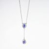 Picture of 14k White Gold & Tanzanite Lariat Necklace with Diamond Halos