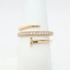 Picture of 14k Rose Gold & Diamond Nail Shaped Double Bypass Ring