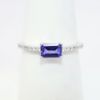 Picture of 14k White Gold & Emerald Cut Tanzanite Ring with Diamond Accents