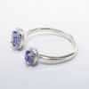 Picture of 14k White Gold & Oval Cut Tanzanite Split Shank Ring with Diamond Halos