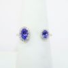 Picture of 14k White Gold & Oval Cut Tanzanite Split Shank Ring with Diamond Halos