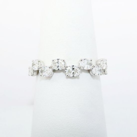 Picture of 14k White Gold & Oval Cut Diamond Zig-Zag Ring