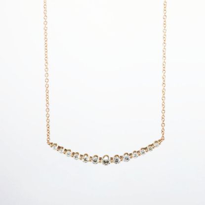 Picture of 14k Rose Gold Necklace with Diamond Arched Bar Pendant