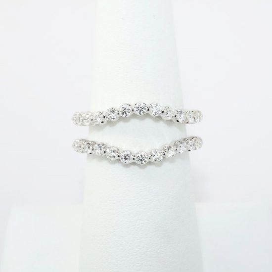 Picture of 14k White Gold & Diamond Curved Insert Ring Enhancer