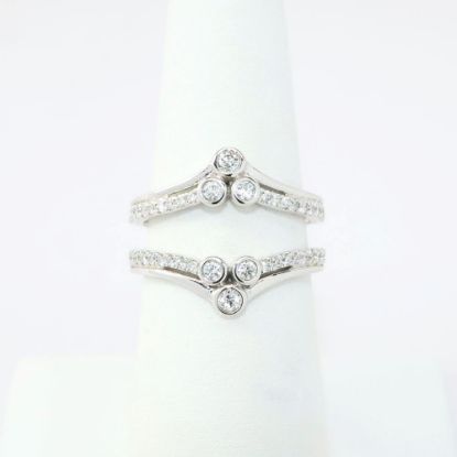 Picture of 14k White Gold Insert Ring Enhancer with Bezel Set Diamonds