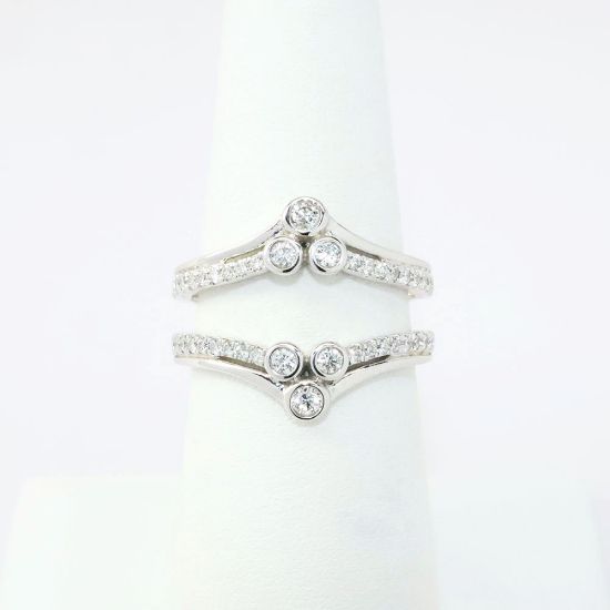 Picture of 14k White Gold Insert Ring Enhancer with Bezel Set Diamonds