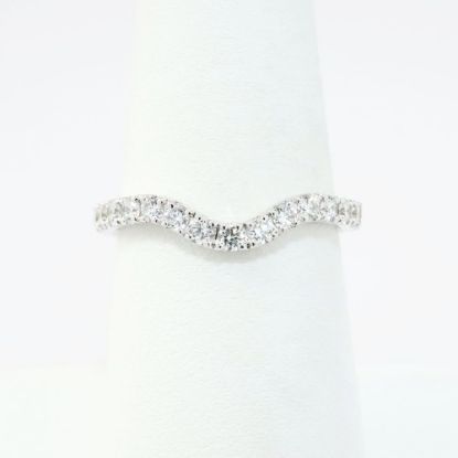 Picture of 14k White Gold & Diamond Contoured Wedding Band