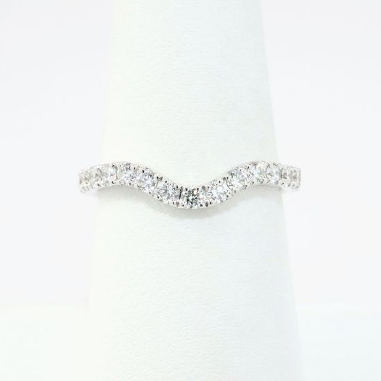 Picture of 14k White Gold & Diamond Contoured Wedding Band