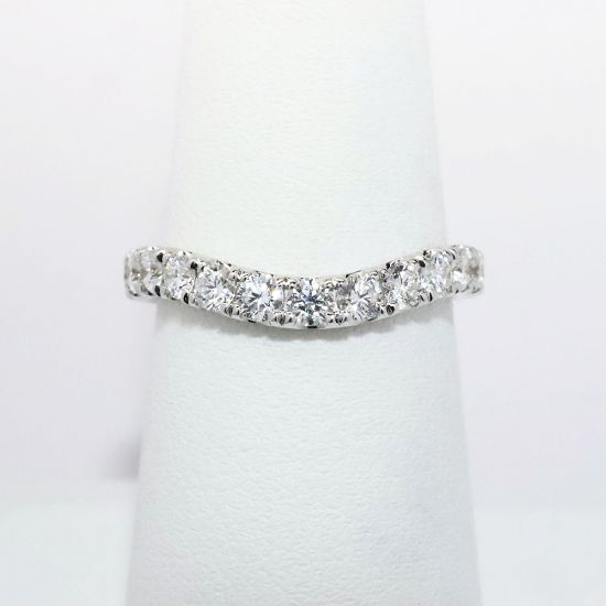 Picture of 14k White Gold & Diamond Contoured Wedding Band