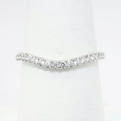 Picture of Delicate 14k White Gold & Diamond Contoured Wedding Band