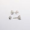 Picture of 14k White Gold & Round Brilliant Cut Diamond Solitaire Earrings