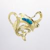 Picture of 14k Yellow Gold & Black Opal Dolphin Slide Pendant