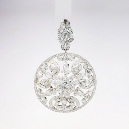 Picture of Vintage Inspired Platinum & Diamond Pendant Enhancer 