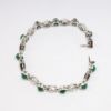 Picture of Art Deco Style Platinum, Old European & Mine Cut Diamond & Emerald Cabochon Bracelet