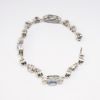 Picture of Vintage Inspired Platinum, Diamond and Cushion Cut, Light Blue Sapphire Bracelet