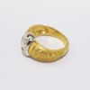 Picture of Two-Tone Gold & Diamond Solitaire Statement Ring