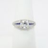 Picture of Art Deco Inspired Platinum, Old European Cut Diamond & Sapphire Ring