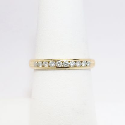 Picture of 14k Yellow Gold & Channel Set Diamond Wedding Band 