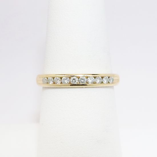 Picture of 14k Yellow Gold & Channel Set Diamond Wedding Band 