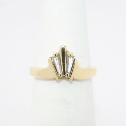 Picture of 14k Yellow Gold "Crown" Ring with Baguette Cut Diamonds