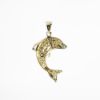 Picture of 14k Yellow Gold & Pavé Set Diamond Dolphin Pendant