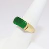 Picture of 14k Yellow Gold & Rounded Nephrite Jade Bar Ring