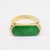 Picture of 14k Yellow Gold & Rounded Nephrite Jade Bar Ring