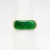 Picture of 14k Yellow Gold & Rounded Nephrite Jade Bar Ring