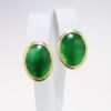 Picture of 14k Yellow Gold & Oval Cut Nephrite Jade Stud Earrings