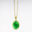 Picture of 14k Yellow Gold Necklace with Oval Nephrite Jade Cabochon Pendent