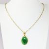 Picture of 14k Yellow Gold Necklace with Oval Nephrite Jade Cabochon Pendent