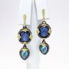 Picture of Armenta 18k Yellow Gold, Sterling, Diamond & Gemstone Statement Earrings