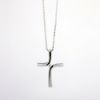 Picture of 14k White Gold Necklace with Diamond Solitaire Cross Pendant