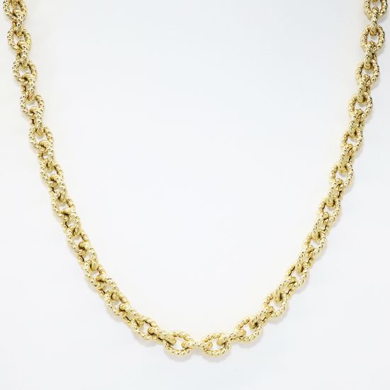 Picture of 14k Yellow Gold Twisted Link Cable Chain Necklace  