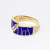 Picture of Southwest Inspired 14k Yellow Gold & Inlaid Lapis Ring with Diamond Accents