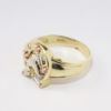 Picture of 10k Tri-Colored Gold Horseshoe & Horse Head Ring with Diamond Accents