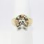 Picture of 10k Tri-Colored Gold Horseshoe & Horse Head Ring with Diamond Accents